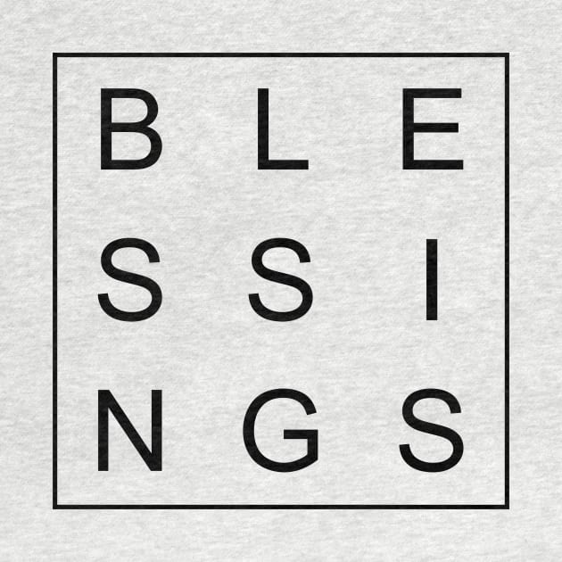 minimalist and simple design blessings black word by Typography Dose